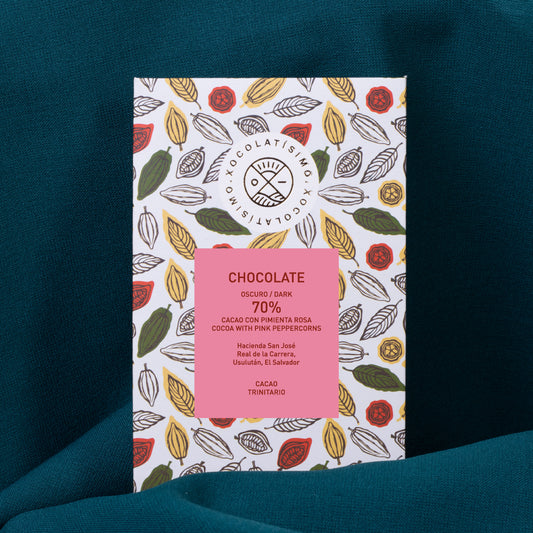 70% cocoa with pink peppercorn, La Carrera, El Salvador
